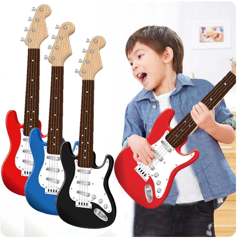 Children-size Electric Guitar Attracts Children Attention 4 String Guita Beginners' Level Guitar Puzzle And Musical Instruments